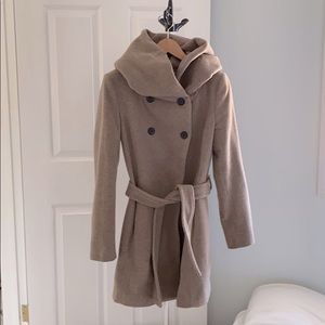 Zara camel hooded winter coat